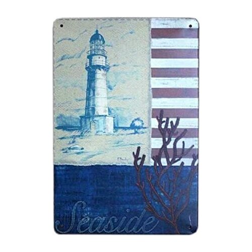 Beach Tiki Bar Vintage Style Metal Sign Iron Painting for Indoor & Outdoor Home Bar Coffee Kitchen Wall Decor 8 X 12 Inch