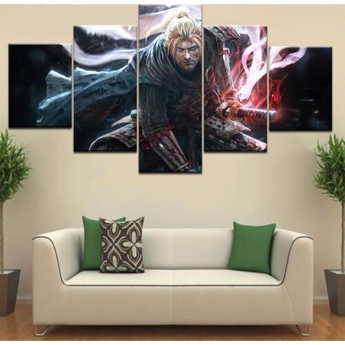 NIOH Game Character PS4 Sword Wallpapers poster Framed Gallery wrap art print modern living room home decor wall 5 panel picture