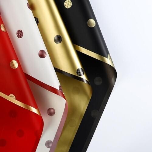 2020 New Polka Dot Matte Paper Waterproof Flower Wrapping Paper Art Paper Floral Bouquet Packing Paper Supply