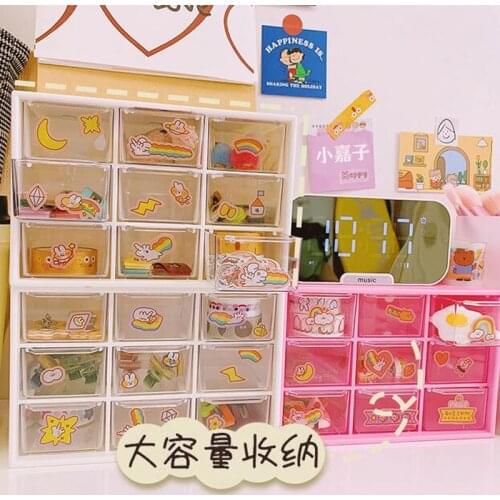 2021 New 9 Drawer Plastic Storage Cabinet Desktop Makeup Bin Box Jewellery Organizer