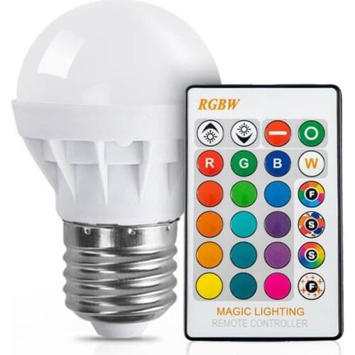 3W RGB LED Light Bulb Colorful E27 Multicolor Dimmer Bulb Lamp Indoor Wireless Remote Control For Christmas Party Wedding