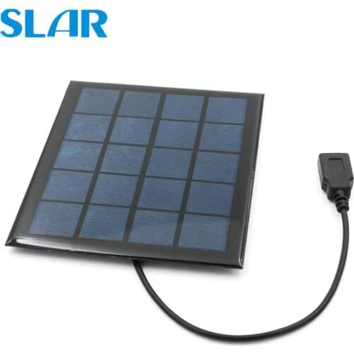 Solar Cell 2W 2.5W 4.5W 5V Solar Panel USB Output Battery Charger Voltage Regulator Mobile Phone Power Bank DC 5.5*2.1