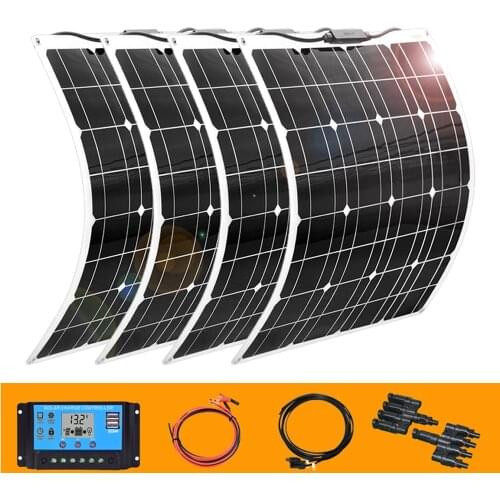 Solar panel 12v 50w 100w 200w flexible solar cell kit photovoltaic home system battery charger for car RV boat camping 1000w