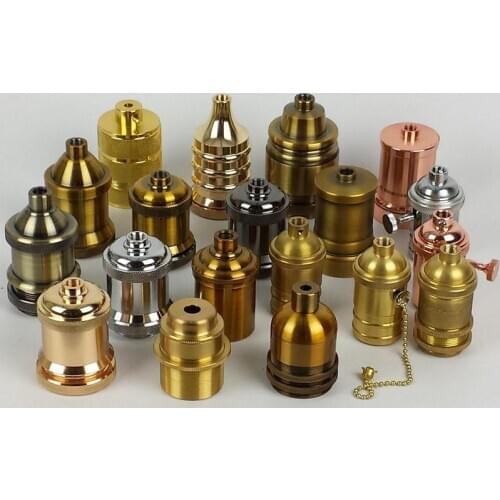 Vintage E27 Lamp Holder Loft Industrial Style Brass E27 Socket Edison Lampholder Base For Pendant Light