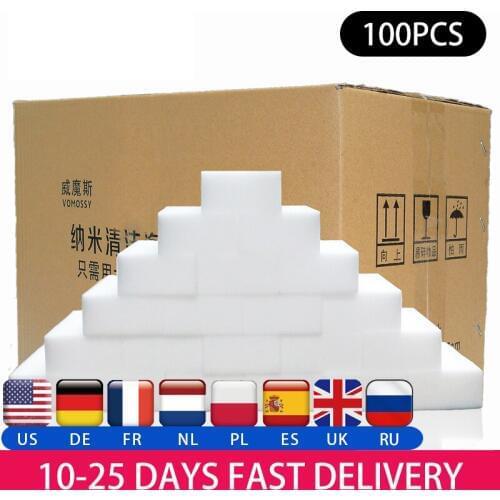 Magic Sponge High Density Eraser 100*60*20mm White Melamine Sponge for Household Kitchen Gadgets Nano Cleaning Sponge 100pcs