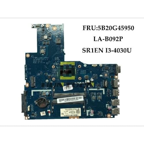High quality New ZIWB2/ZIWB3/ZIWE1 LA-B092P For Lenovo B50-70 Laptop Motherboard FRU:5B20G45950 SR1EN I3-4030U DDR3L 100% Tested