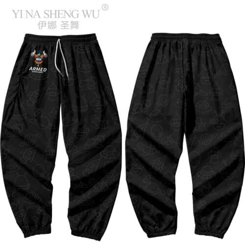 Japanese Kimono Men Print Pants Japan Traditional Loose Harem Harajuku Loose Casual Trouser Costume Asian Yukata Style Clothing