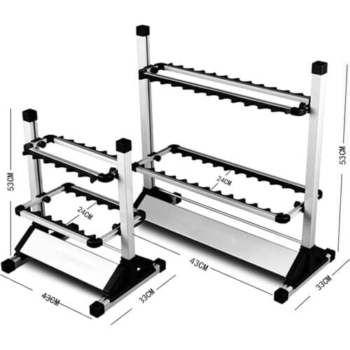 1Set 12 24 Fishing Rod Holder Rack Aluminum Alloy Pole Holder Portable Display Shelf Rods Bracket Stand Storage Organizer Tool