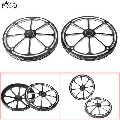 1 Pair Motorcycle CNC Billet Aluminum Rear Burst Trim Speaker Grill Cover Fit For Harley Electra Street Tri Glide FLHX FLHTCU