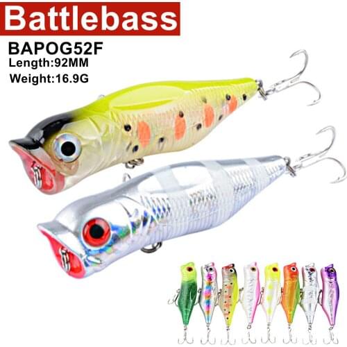 1pcs Popper Fishing Lure wobblers 92cm 16.9g 3D Eyes Crankbait Artificial plastic Hard Bait Bass Pesca Carp Fishing Tackle