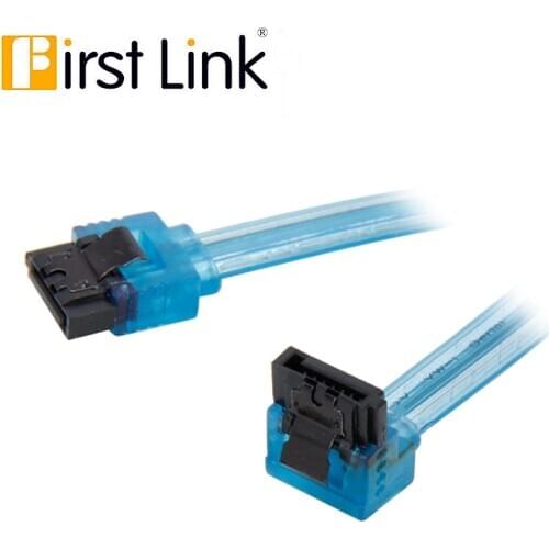 180 to 90 Degree 6Gb / s SATA3 Serial ATA Data Cable with Latch for SATA 3.0 SATAIII 6Gbps HDD Hard Drive / SSD-UV Blue