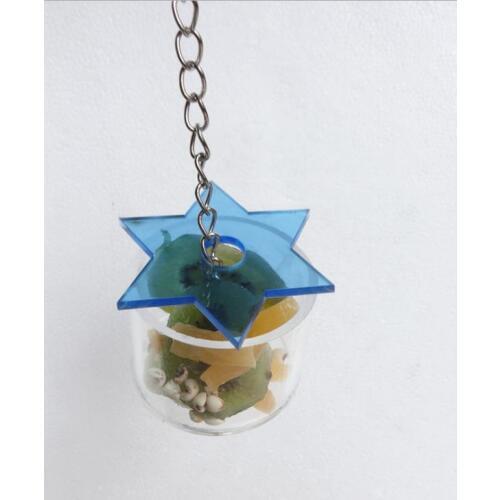2017 Acrylic Parrot Educational Toys Six Star Shape Feeding Box Pet Parrot Toys Macaw Bird Supplies D472