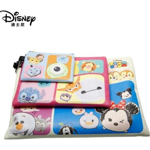 Genuine Disney Mickey Mouse 3 Set Fashion Mummy Bag Girl Gift Bag Cartoon Storage Bag Multifunctional Lady Purse Wallet