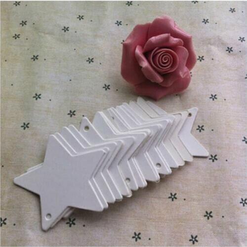 6*6cm Good Quality Pentagram Shape Pure Manual Small Label Clothing Accessories White Tag With Hemp Rope 400pcs/lot