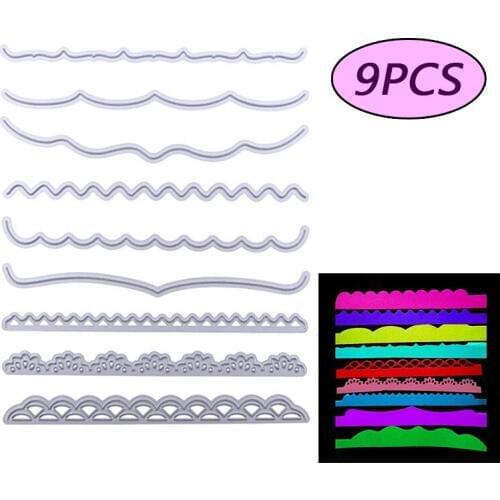 9Pcs/Set Die Cuts Decorative Cards Edges Cutting Dies Stencil for DIY Scrapbooking Album Embossing Paper Cards Deco Crafts