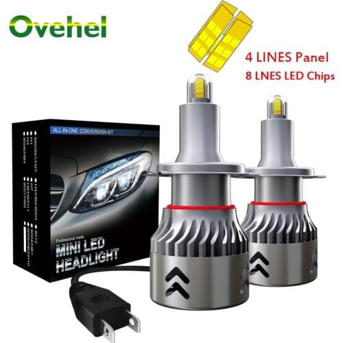 OVEHEL Car Lights 8 Sides 14000LM H8 H11 LED Lights H7 LED Headlight H1 H3 9005 9006 CSP Chip Bulb 6000K Fog Lights 12V 224V PCS
