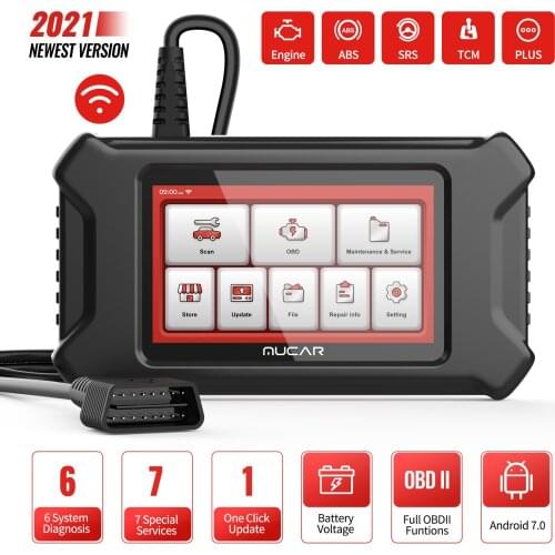 MUCAR CS6 OBD2 Scanner Professional Diagnostic Tools ABS/SRS/ECM/TCM/BCM/TPMS System Code Reader Car Scanner PK Thinkscan Plus