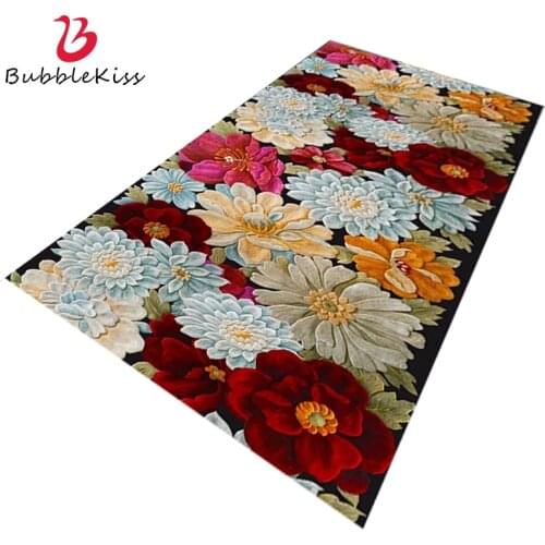 Bubble Kiss Long Carpet For Corridor European Style Hotel Aisle Rug Home Floral Pattern Floor Mat 3D Hallway Carpets Wedding Rug