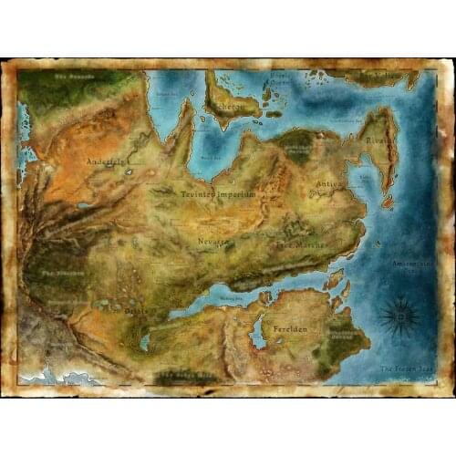 Home Decor Thedas Map Dragon Age Games-Silk Art Poster Wall Sticker Decoration Gift