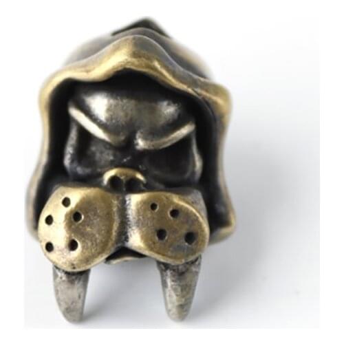 EDC Tools Seal Skull Lanyard Bead Paracord Brass Knife Beads Brass Knife Keychain Tool DIY Pendant