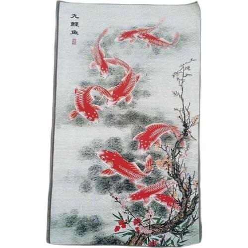 Brocade painting, Thangka embroidery, nine carp and fish painting