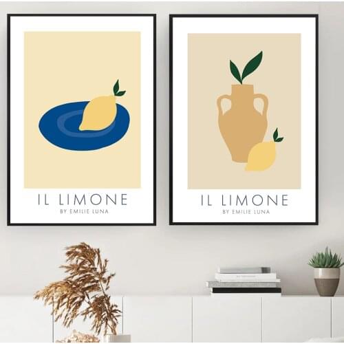 Lemon Canvas Painting Prints Kitchen Wall Art Decor Vinatge Lemon Gallery Fruit Poster Pictures Home Room Wall Decoration Poster