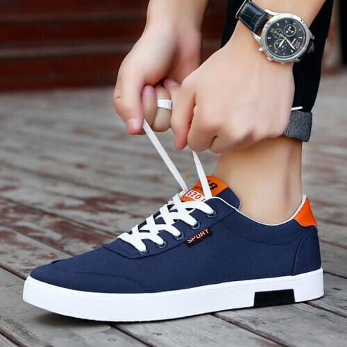 Spring autumn men Canvas Shoes male Fashion blue Casual Sneakers Student Casual Shoes Low Top boys white Vulcanize Shoes