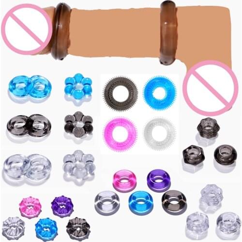 TPE Cock Ring Sex Delay Ejaculation Prolong Lasting Penis Ring Erection Enhancer Cockring Penis Sleeve Extender Sex Toys