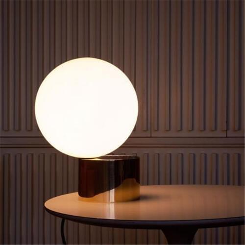 Postmodern Creative Bedroom Bedside Table Lamp Retro Art Brass Glass Bar Cafe Study Coffee Shop Decoration LED Lamp