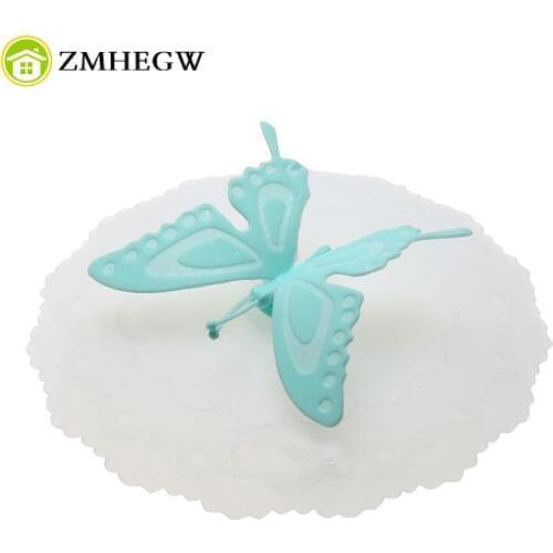 Butterfly Silicone Leakproof Coffee Mug Suction Lid Cap Airtight Seal Cup Cover Anti-dust Suction Seal Cap butterfly Gifts