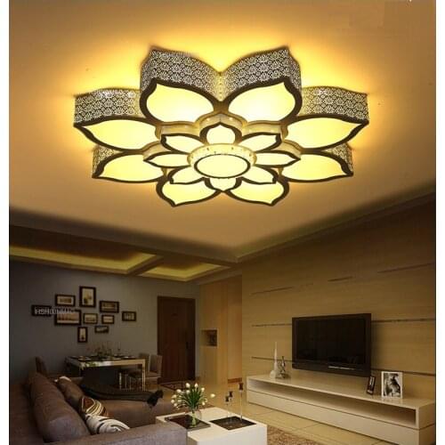 Lotus crystal LED ceiling lamp home living room bedroom study restaurant lights commercial places illumination Ceiling light