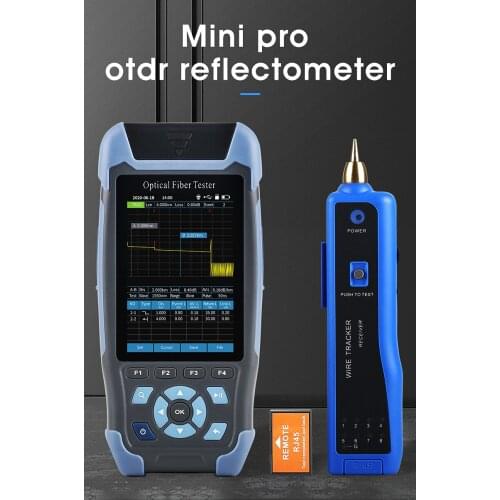 Mini OTDR Fiber Optic OTDR Reflectometer 9-in-1 Functions VFL OLS OPM Event Map 24dB for 64km Fiber Cable Ethernet Tester