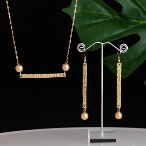 SophiaXuan Trendy Pearl Jewerly Sets Fashion New Design Hawaiian Gold Plated Earrings Necklaces Sets for Women Wholesale Jewelry