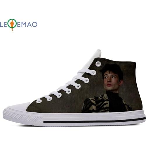 Custom Spring Autumn Canvas Shoes Ezra Miller High Quality Handiness Flats Mens Casual Shoes Comfortable Big White Zapatillas