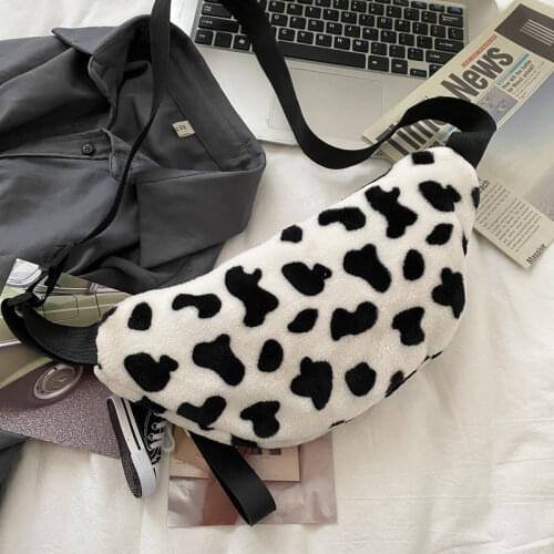 Furry Underarm Bag For Women Cow Messager Bag Female 2020 New Korean Fashion Wild Shoulder Bag Cute Student Chest Bag Girls