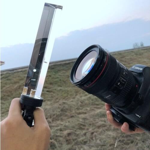 With Gold Screw Perforation and Stand, Crystbal Glass Photographic Triangular Prism, Crystal Glass Effect Filter, Rainbow Prism