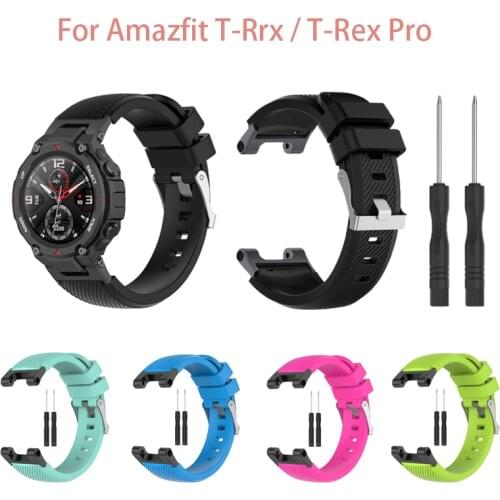 Silicone Band For Huami Amazfit T-Rex Replacement Strap For Xiaomi Amazfit T-REX Pro Smart Watch Bracelet Soft Sport Wrist Strap