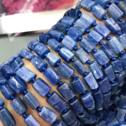 Kyanite blue pillar faceted 10*7mm for DIY jewelry making loose beads FPPJ wholesale beads nature gemstone