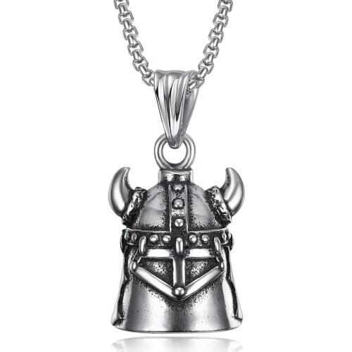 Stainless Steel Vintage Warrior Armor Matador Pendant Necklace War Helmet Soldier Middle Ages Necklaces Jewelry Gift