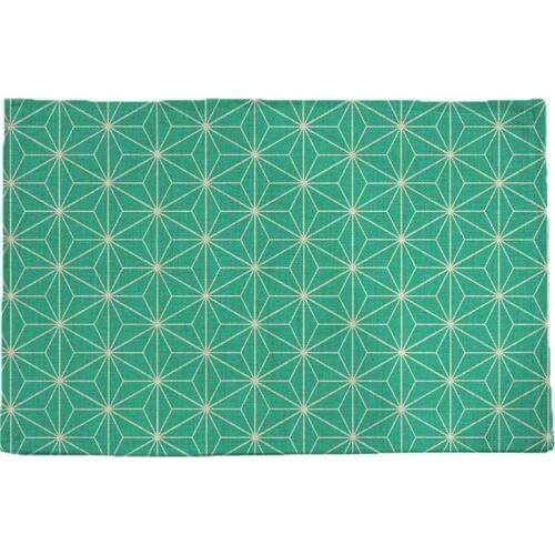 Green geometric pattern print insulation pad Table mat Placemat Bowl mat Waterproof cloth pads Anti slip mat