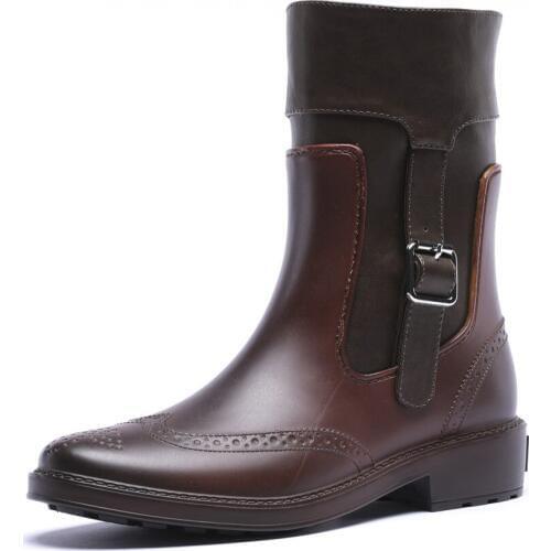 27-1244 TONGPU Womens Retro Brushed Chelsea Rain Boots