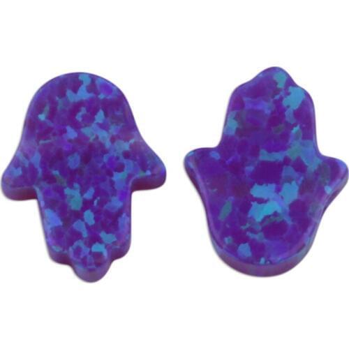 1 piece/lot) Free Shipping Wholesale Trendy Charms/Hamsa Shape Synthetic Opal OP51 8*10mm Hand Across Hole/Hamsa Opal Stone