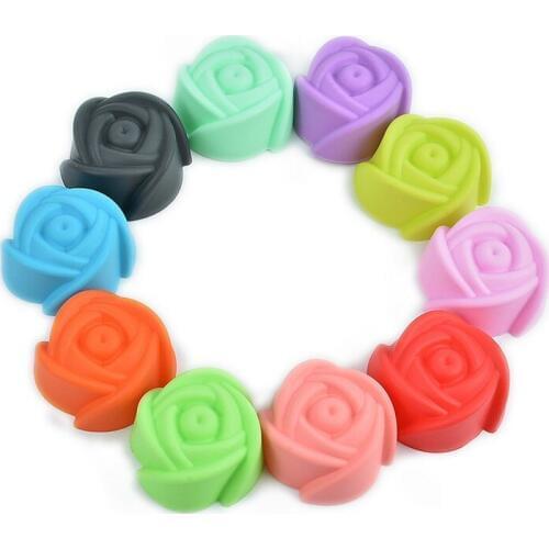 10pcs/lot 5cm Rose Silicone Mold DIY Muffin Cookie Cup Cake Baking Mold Cake Decorating Tools Forms for Soap Cake Mold ELB 012