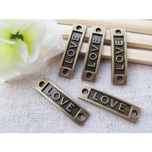 100pcs Antique Silver tone/Antique Bronze Sideway Love Side Way Connector Pendant Charm/Finding,Bracelet Charm,Necklace Pendant