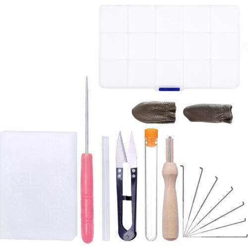 15PCS DIY Felting Tools Felt Kit with Needle Craft Kit Scissor Awl Wool Felting Accessories Tools Felting Craft Handmade