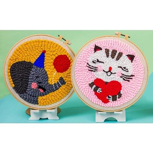 25cm Cartoon Elephant Cat DIY Embroidery Cross Stitch Needlework Sewing Crafts Cotton Cloth Cross-Stitch HOME decoration Cartoon