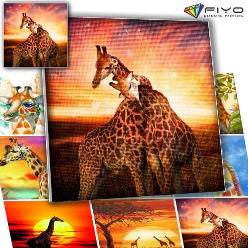 5D DIY Diamond Painting Giraffe Animal Picture Diamond Art Mosaic Embroidery Cross Stitch Kits Home Decor pintura diamante
