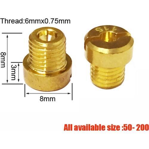 6mm Main Jet M6 Thread for DellOrto Piaggio POLINI Motoforce Carburetor Carb NC Injector Nozzle Size 50-98
