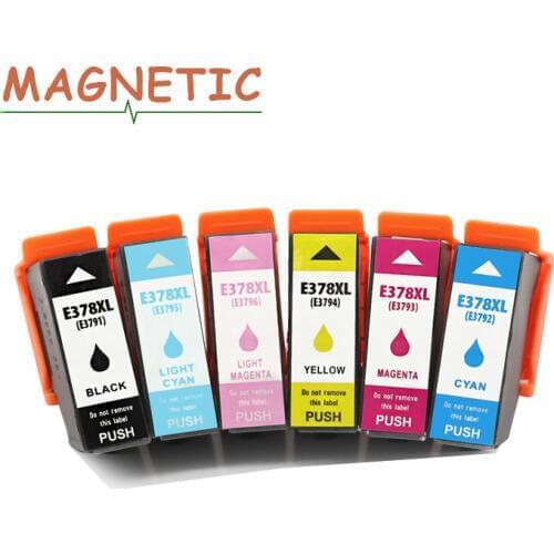 6 Pieces T378XL T378 Compatible Ink Cartridges For Epson Expression Photo XP-8500 XP-8505 XP-15000 printers 378 378XL