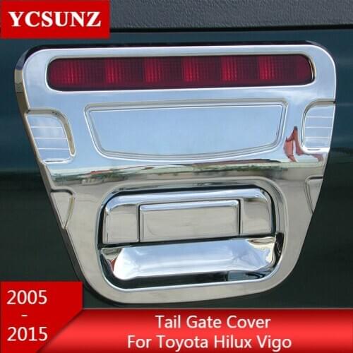 ABS Chrome Design Tail Gate Trim Rear Handle Insert For Toyota Hilux Vigo 2012 2013 2014 2005 2006 2007 2008 2009 2010 2011